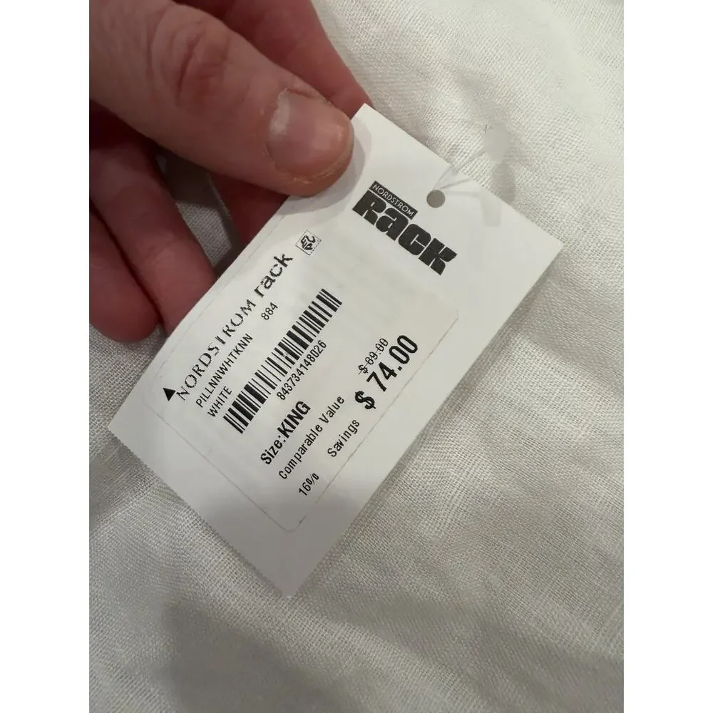 Parachute Set Of 2 Linen Everyday Shams White King Sz NWT $160